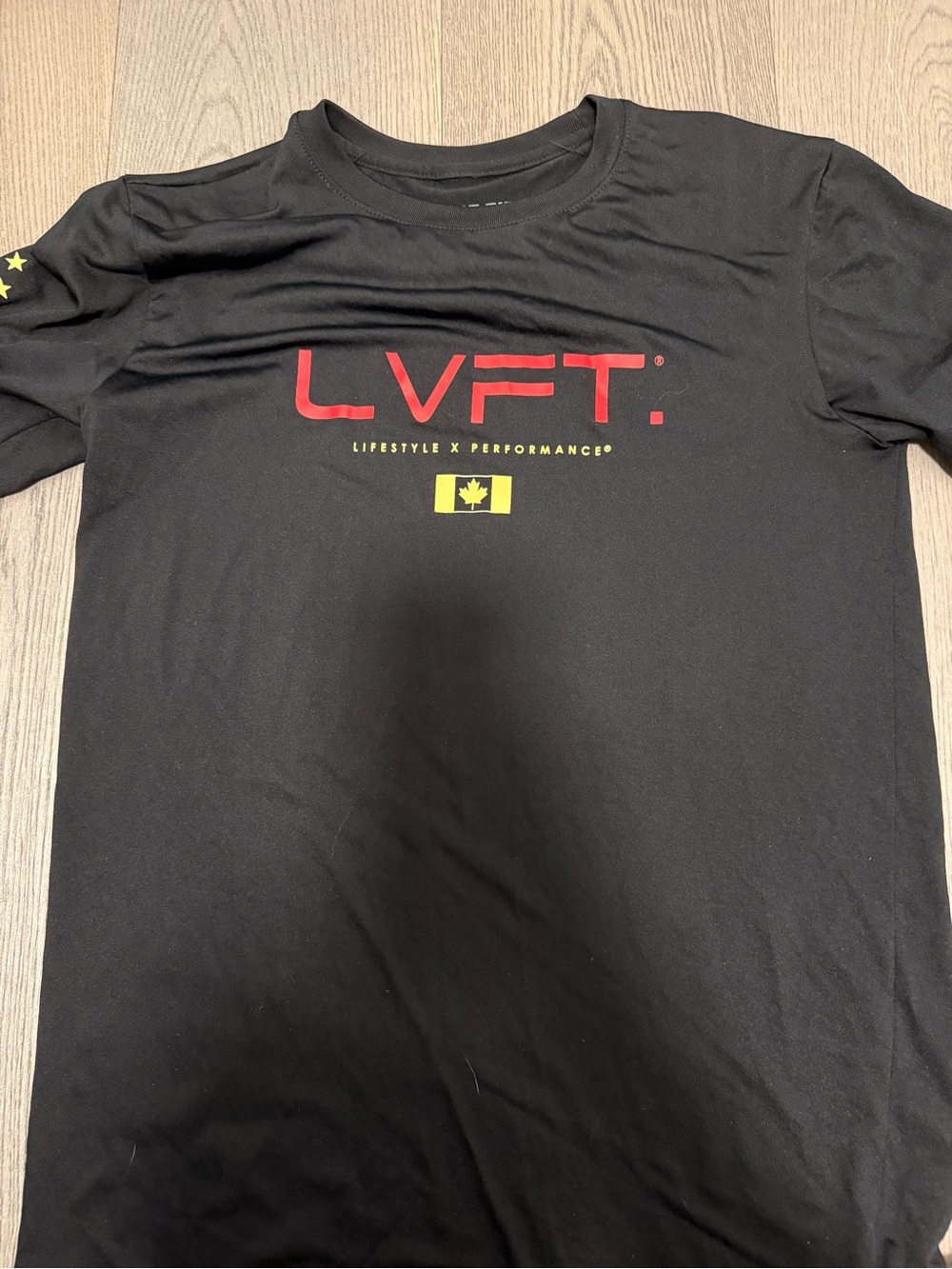 LVFT Black Short Sleeve Tee with Red Logo